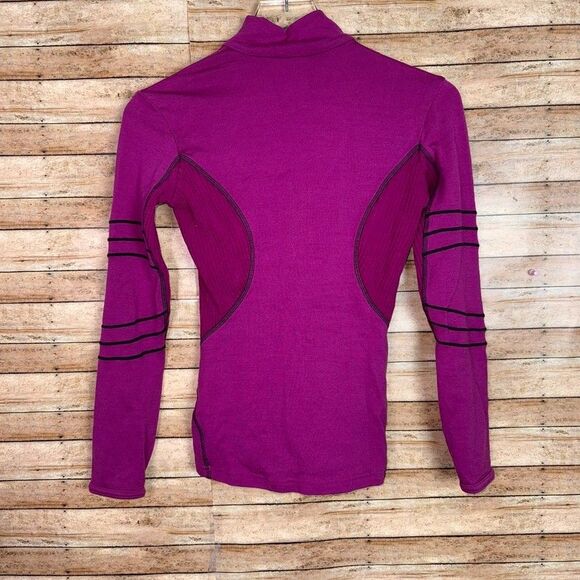 IceBreaker Women's XS Bright Pink Merino Sport 320 Wool Quarter Zip Pullover - Picture 6 of 8